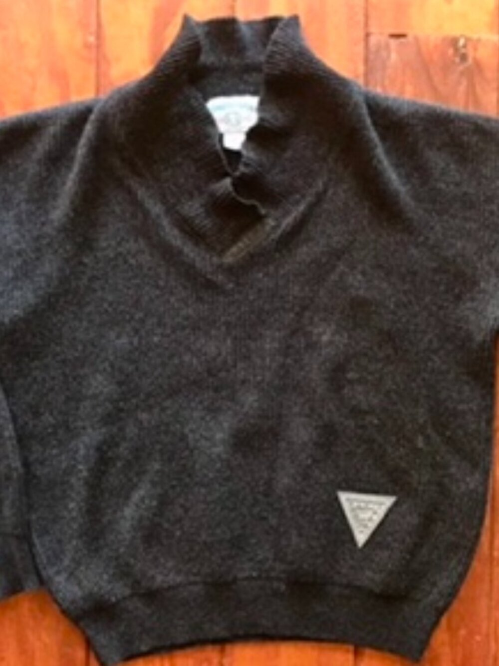 Vintage 90s BUGLE BOY Basics dark grey cowl Neck acrylic sweater size Medium